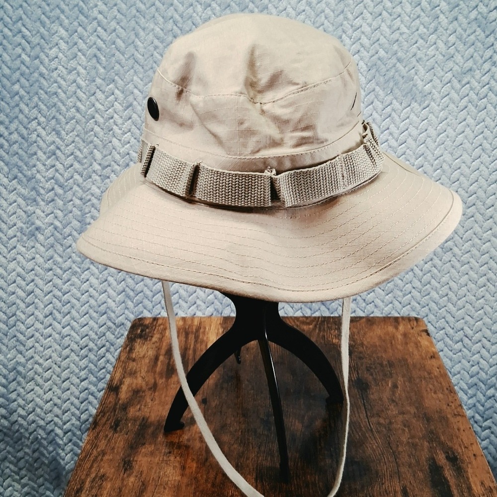 Military Type II Boonie Hat Tan Khaki Ripstop Sun Hat Size 7 1/4 Hot Weather